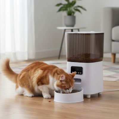 Distributeur automatique croquettes chat stockage transparent