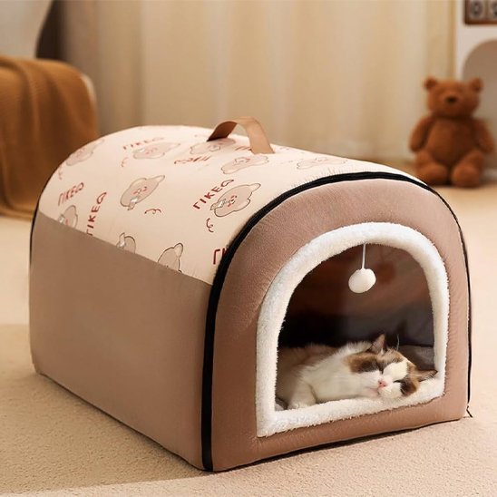 niche pour chat brus avec motif ours