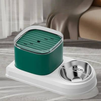 fontaine-a-eau-pour-chat-vert