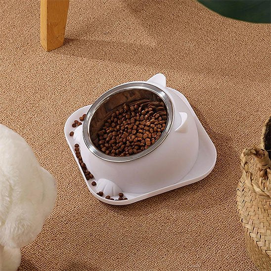 gamelle pour chat blanc anti-debordement