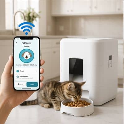 meilleur distributeur automatique croquettes pour chat blanc