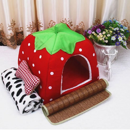 Niche-chat-dome-forme-fraise