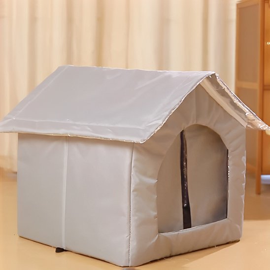 niche chat pliable maisonnette grise