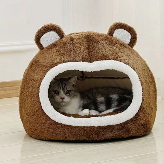 niche pour chat brun un chat couché