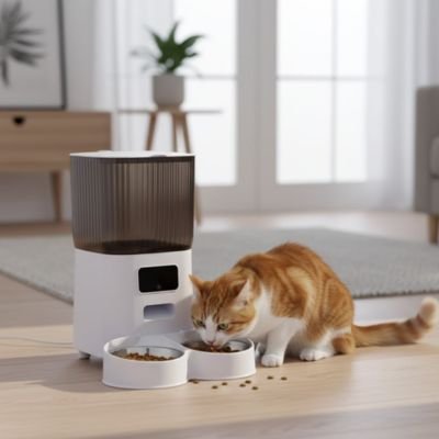 distributeur automatique croquettes chat camera integree