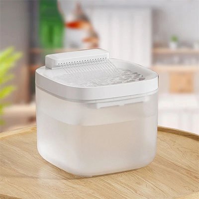 fontaine a eau chat blanche reservoir transparente