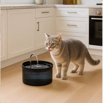 Fontaine-a-eau-pour-chat-chat-cuisine