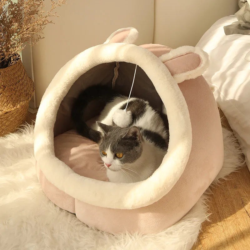 niche pour chat lapin rose