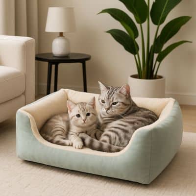 chaton-et-chat-dans-Panier-pour-chat-