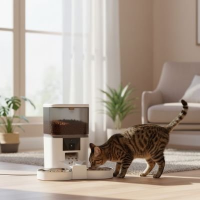 distributeur automatique croquettes chat capacite 4L 
