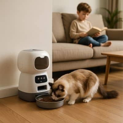 distributeur-automatique-croquettes-chat-ecrant-LCD