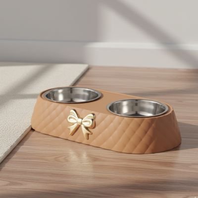 gamelle chat couleur brun elegante