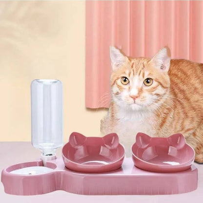 gamelle chat  rose avec distributeur d eau