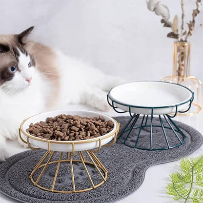 gamelle chat suppert fer couleur vert ou dore