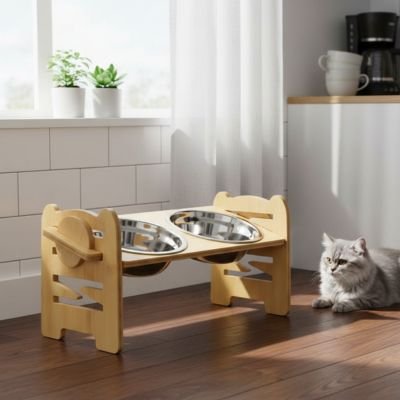 Gamelle chat surelevee design elegante