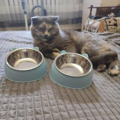 2 gamelles pour chat bleu chat couche