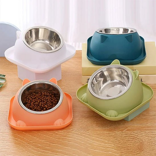gamelle pour chat forme de chat plusieurs couleurs