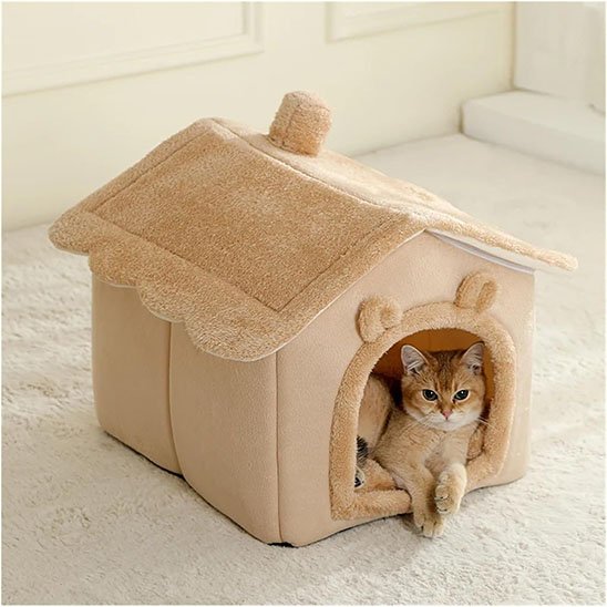 Niche-Chat-forme-maisonnette-beige