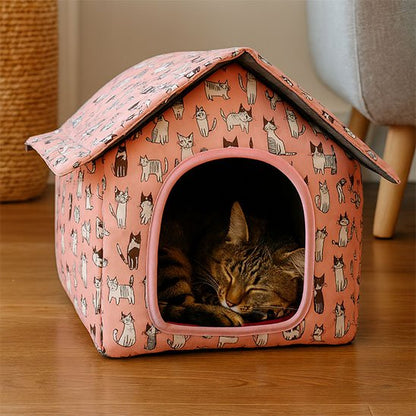 niche-pour-chat-exterieur-motif-chat-rose