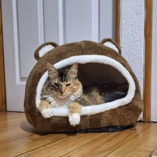 niche pour chat brun cosy