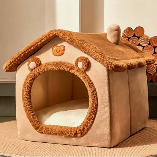 niche pour chat design maison brun elegante