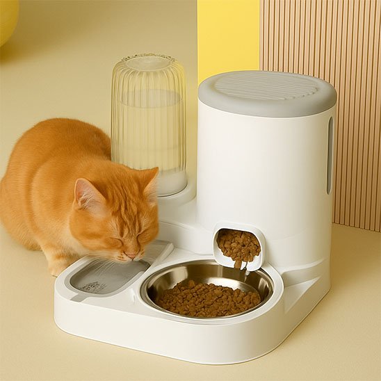 Distributeur de croquettes pour chat et d eau 