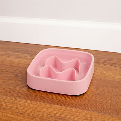 gamelle anti glouton chat carre rose